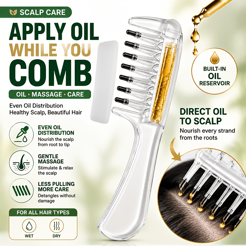 Men'S Grooming Oil - مشط لتطبيق زيت فروة الرأس للسيروم