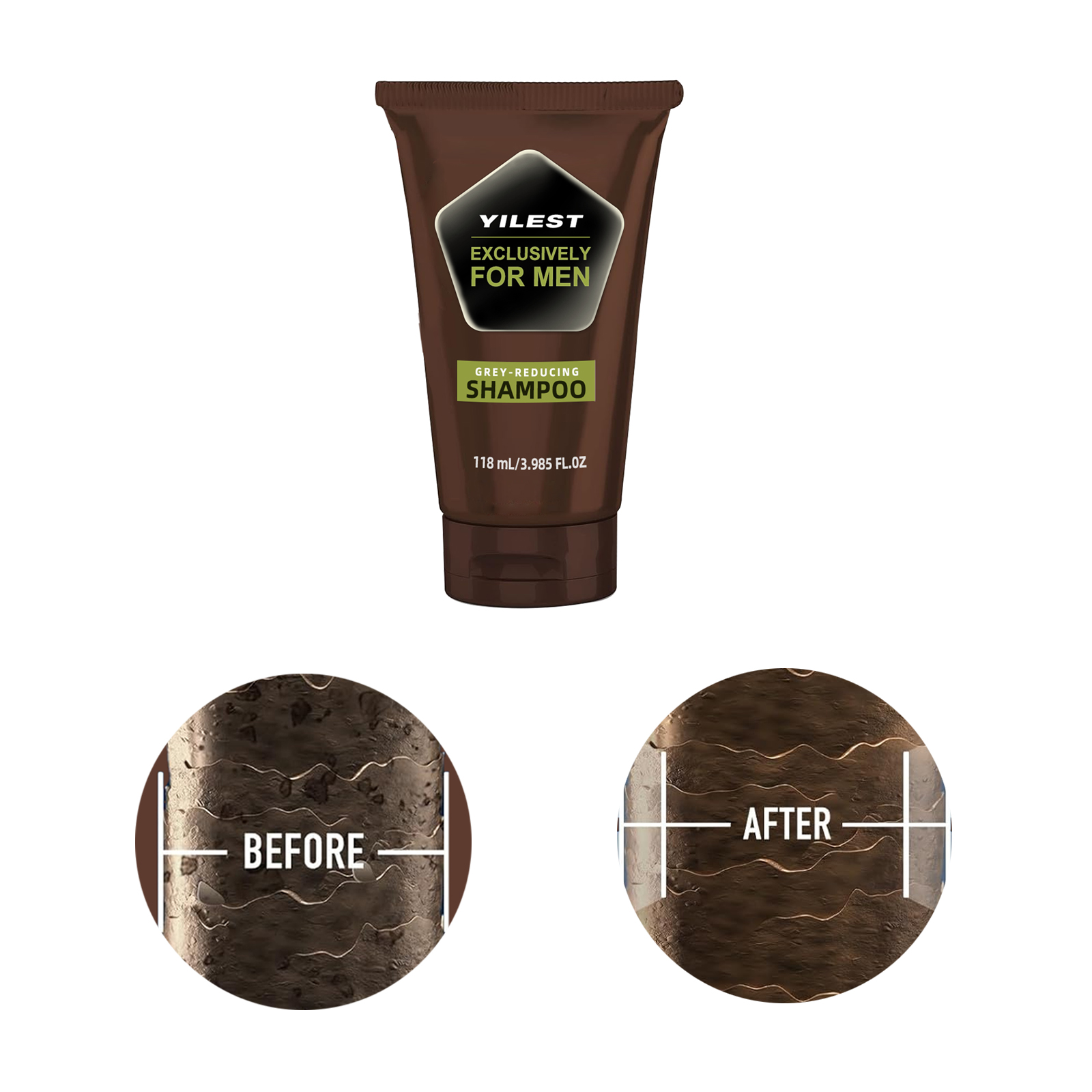 Men'S Grooming Oil - شامبو YILEST للرجال باللون الرمادي 118