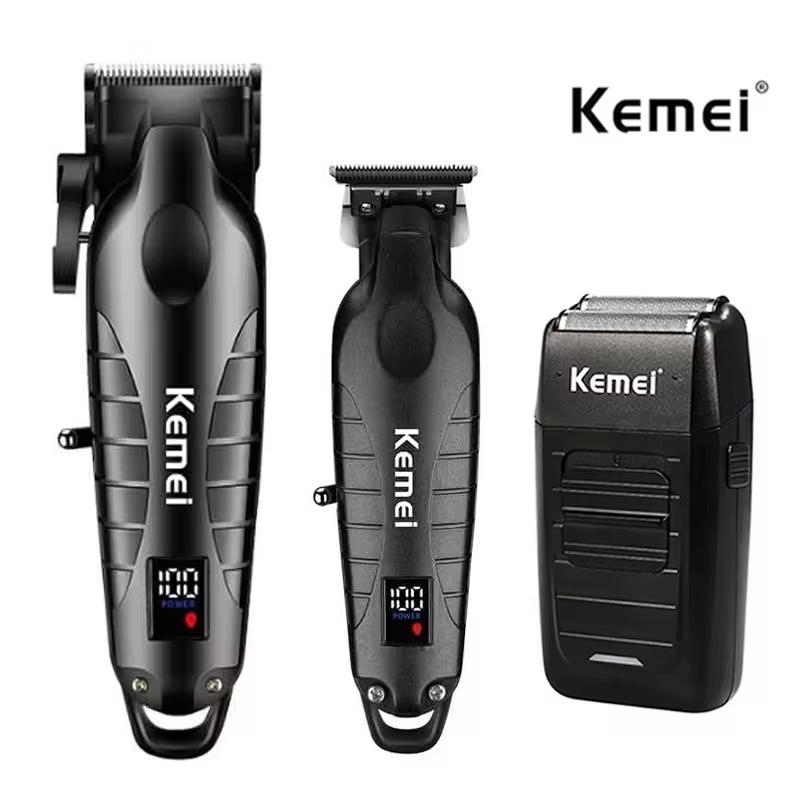 Men'S Grooming Set - مجموعة ماكينة قص الشعر Kemei للرجال،