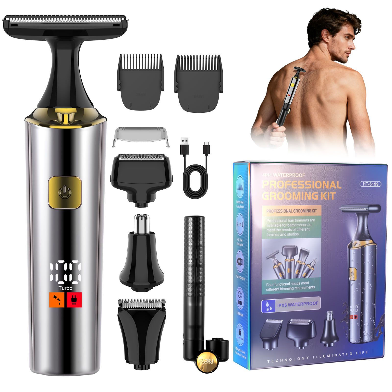 ماكينة حلاقة كهربائية قابلة لل - مراجعة Men Grooming Full Body وسعره