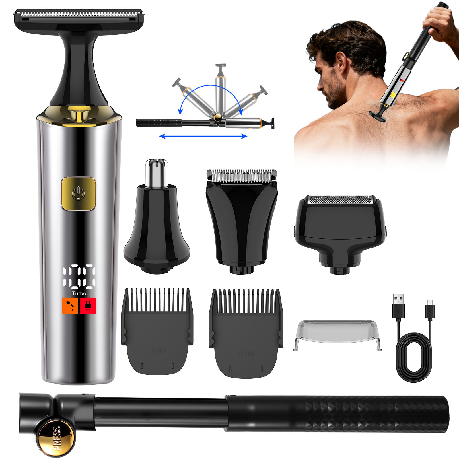 ماكينة حلاقة كهربائية قابلة لل - مراجعة Men Grooming Full Body وسعره