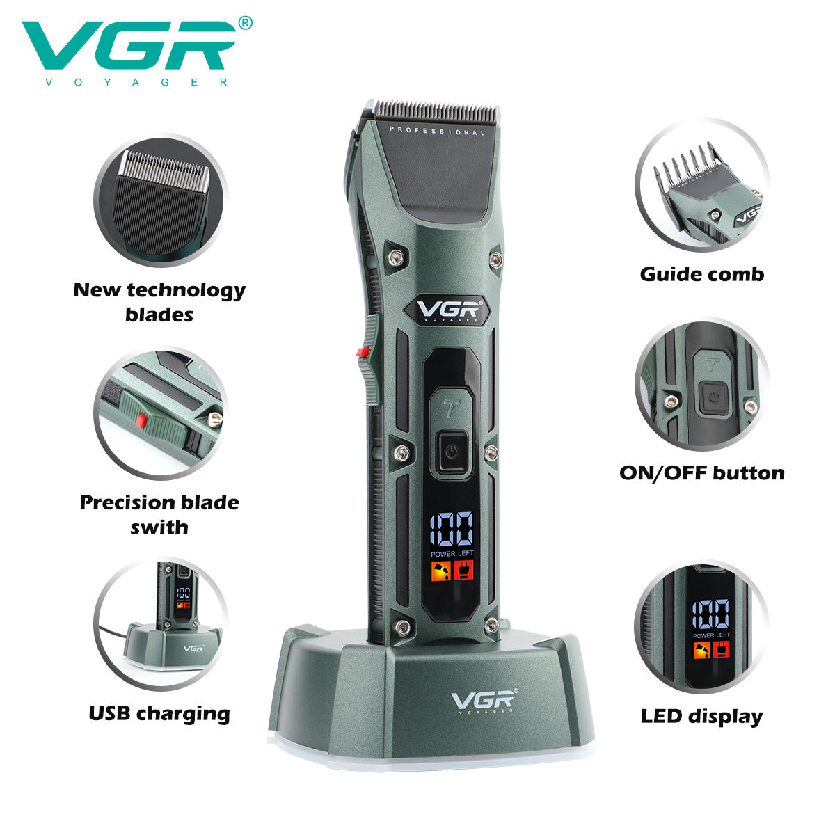 VGR V-696 جديد المعادن شعبية ص - مراجعة Men'S Grooming Haircut وسعره
