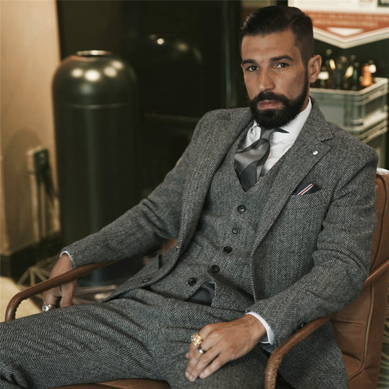 بدلة الشتاء الصوف الرمادي تويد - مراجعة Men'S Grooming Daily وسعره