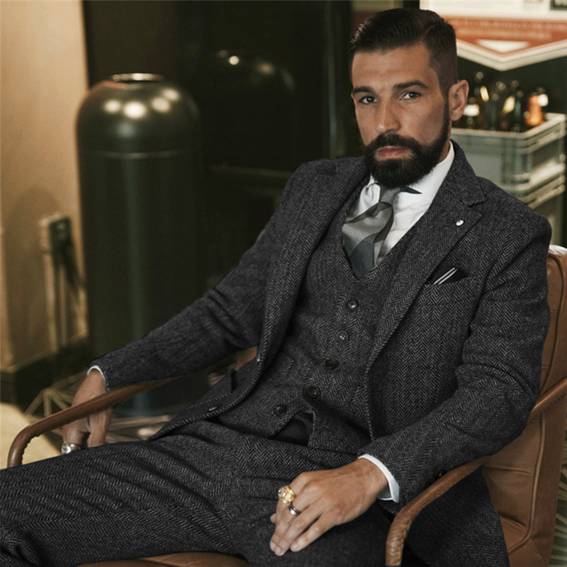 بدلة الشتاء الصوف الرمادي تويد - مراجعة Men'S Grooming Daily وسعره